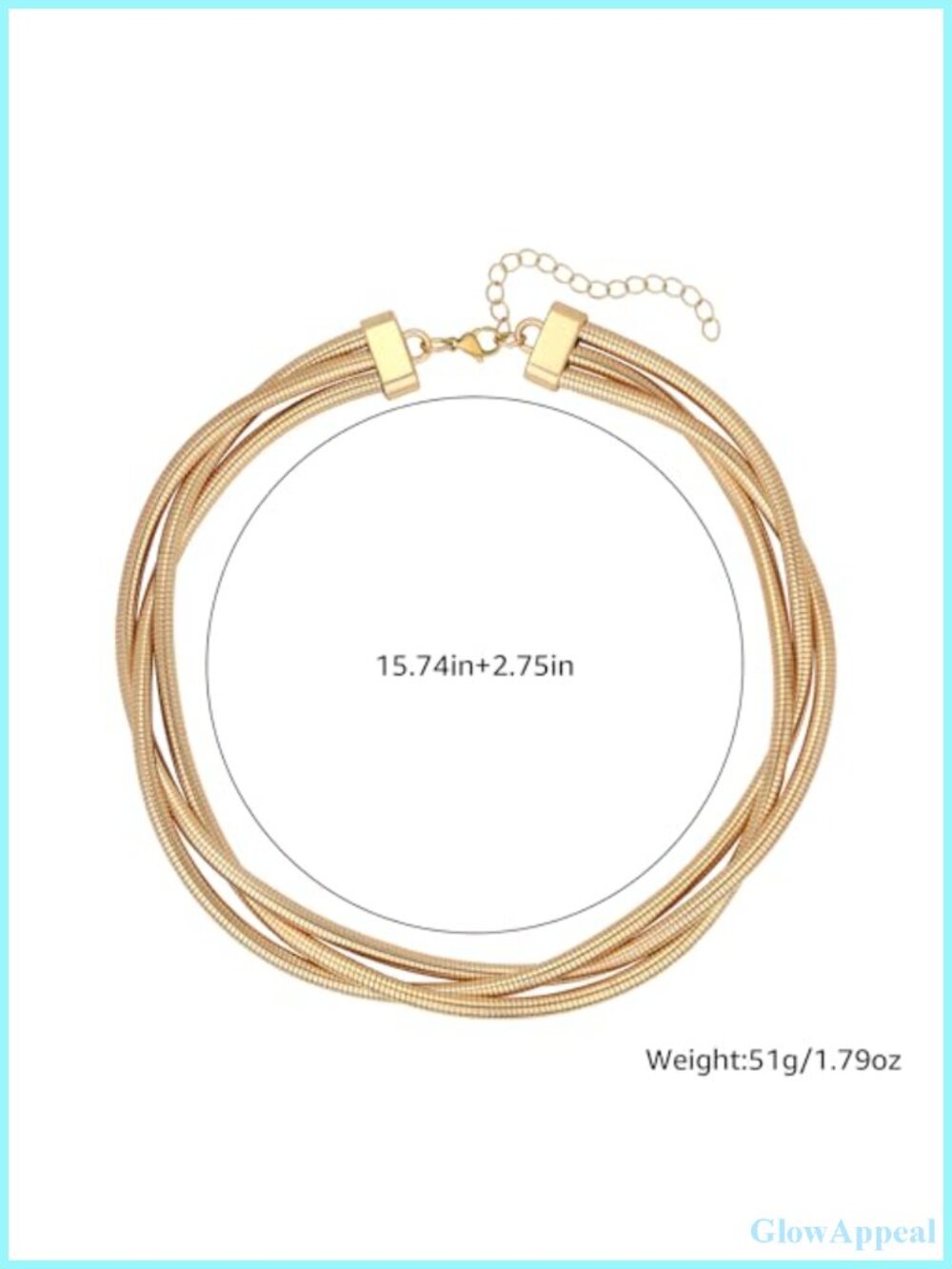 Chunky Gold Necklace Wrap Choker for Women Lightweight Alloy Statement - Picture 5 of 6